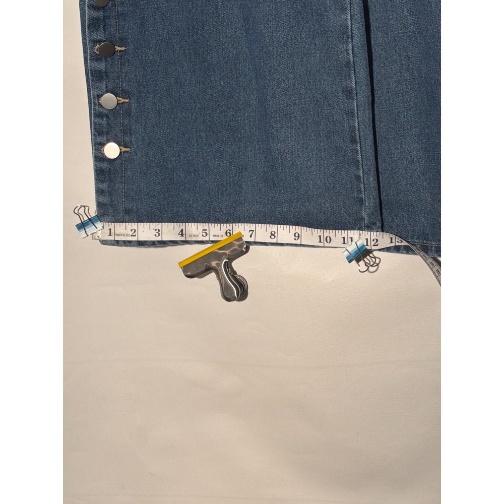Ursime Women's High Rise Wide Leg Jeans Medium Wash Triple Button Ankle Size XL - Picture 4 of 5